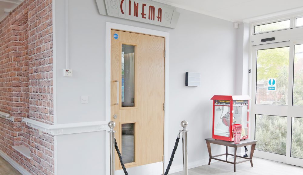 Entrance to cinema room at Devonshire Court