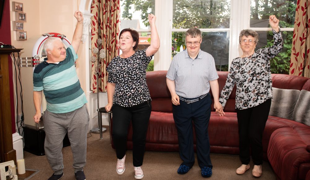 Residents dancing at at Harry Priestley House