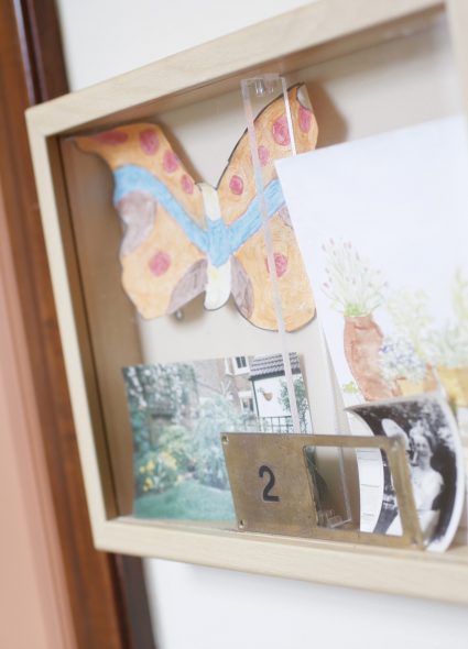 Resident's memory box by bedroom at Barford Court