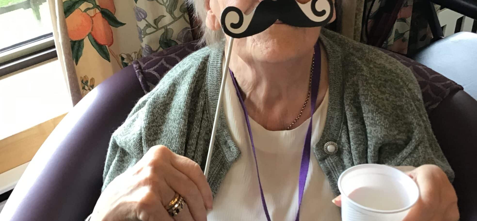 Cadogan Court resident Cynthia Noakes supporting Movember