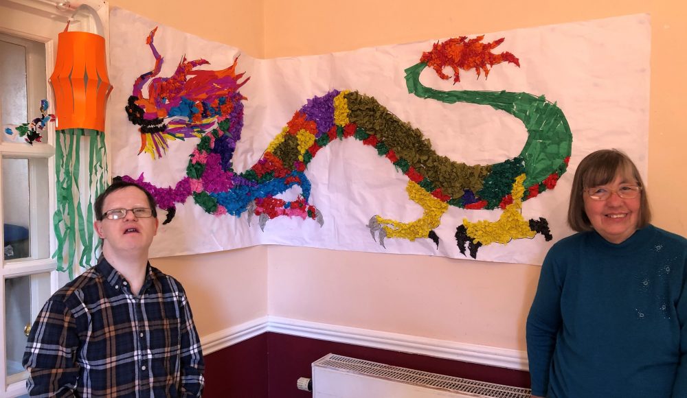 Residents Lee Balmer and Denise Broadbent celebrating Chinese New Year