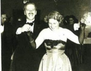 Constance Ireland dancing with her husband Tony in the early 1950s