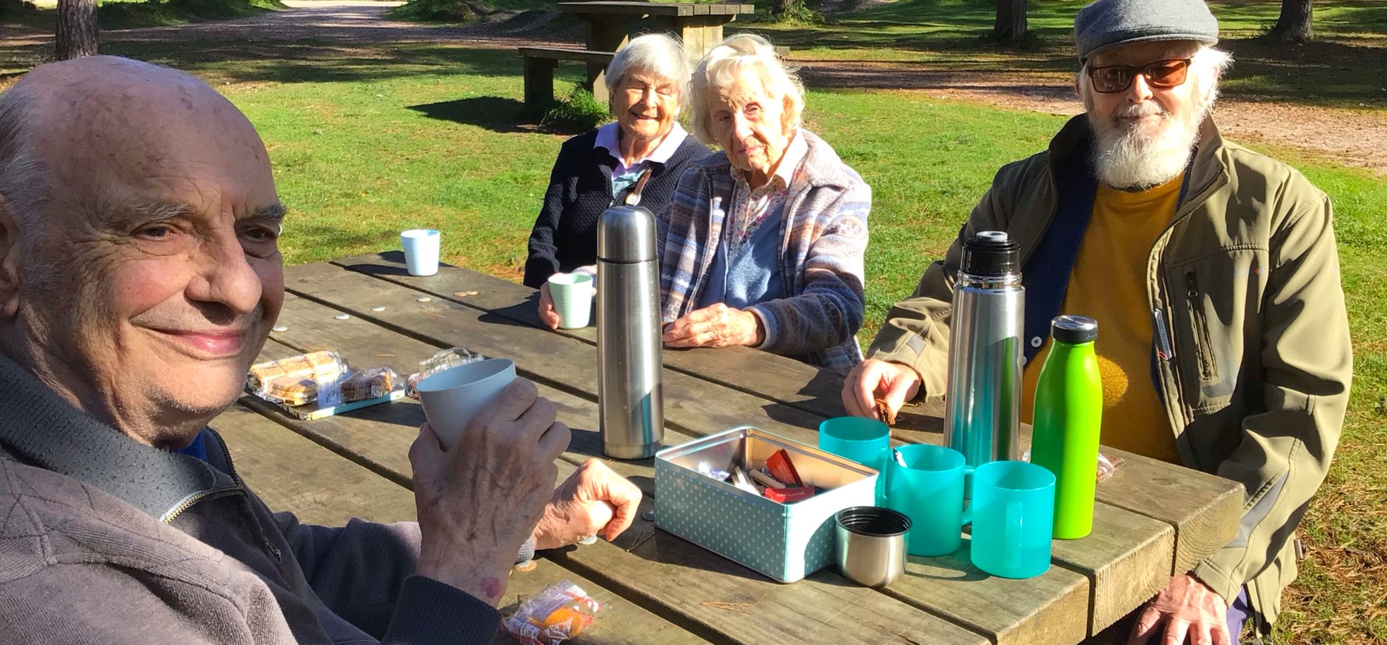 Residents from RMBI Home Cadogan Court, in Exeter, enjoyed a lively chat at the park’s picnic benches at Haldon Forest