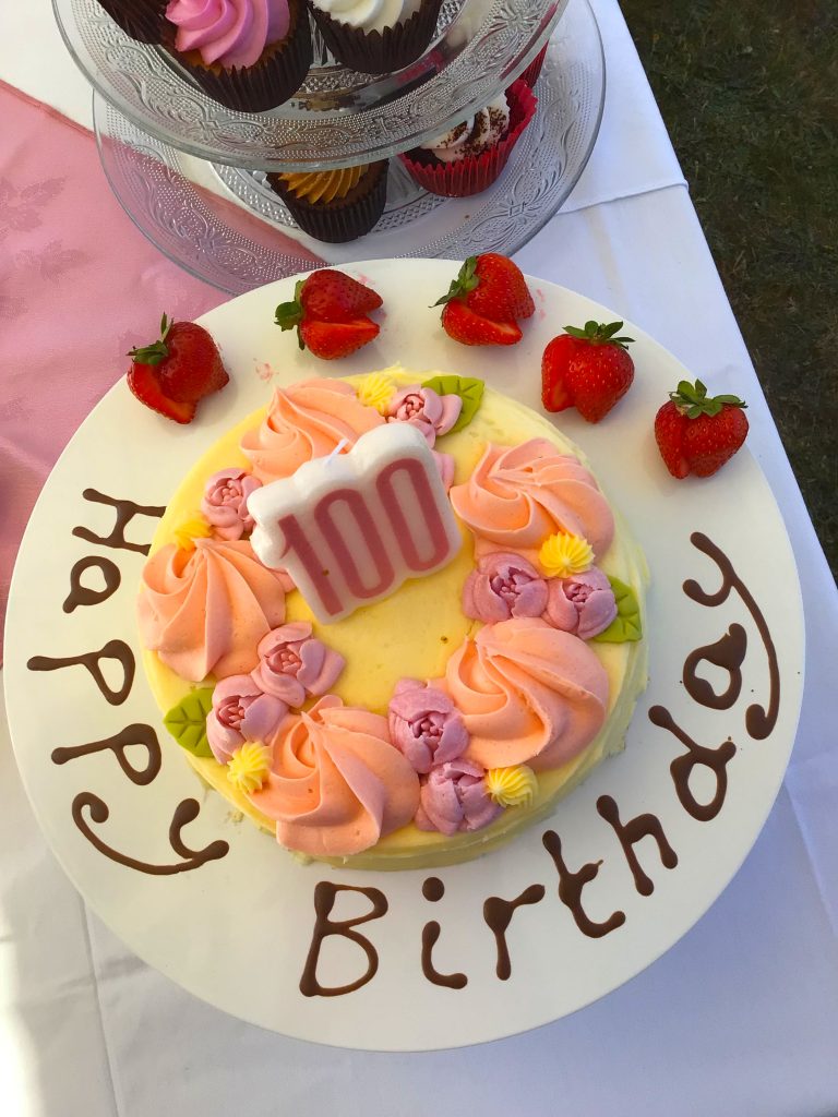 Zetland Court resident Betty’s birthday cake to celebrate her centenarian milestone. 