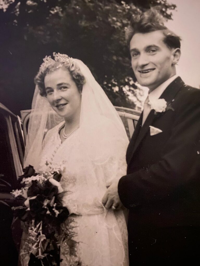 RMBI Care Co. Scarbrough Court residents John and Eileen Atkins on their wedding day in 1955 in Northumberland