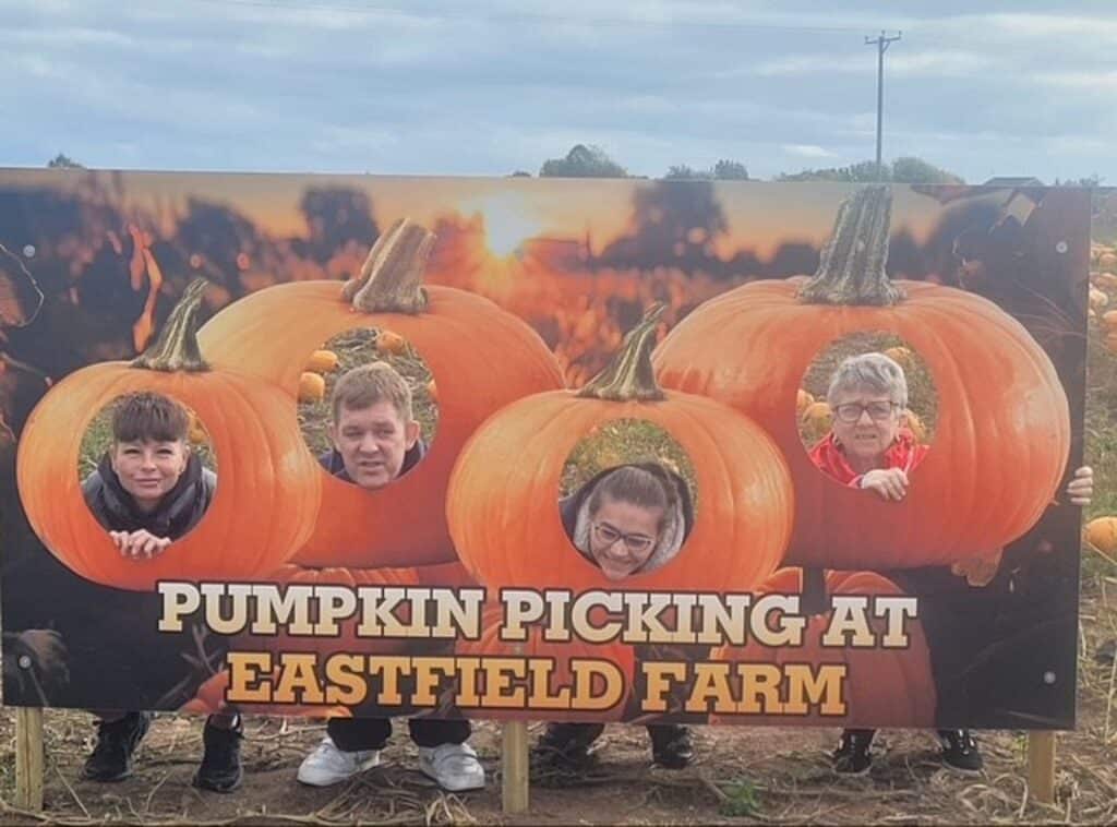 Residents and staff member Lisa at RMBI Care Co. care home Harry Priestley House, in Doncaster kick started their Halloween festivities with a pumpkin picking day trip.