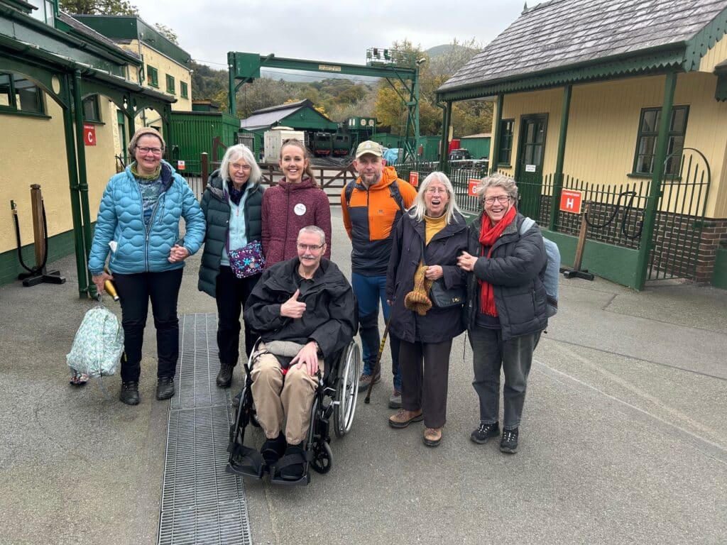 Residents and staff at Queen Elizabeth Court, in Llandudno at Mount Snowdon railway.