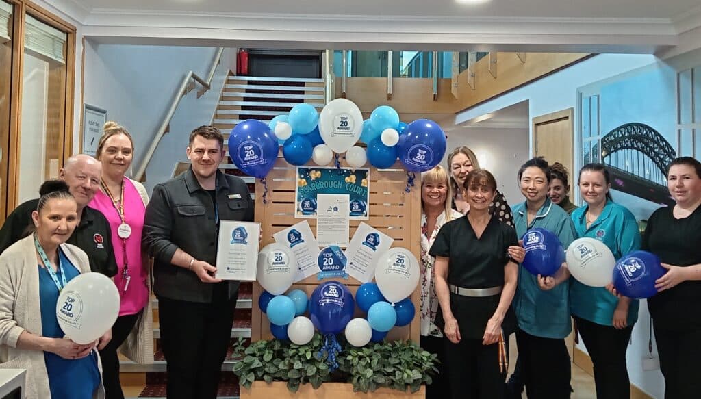 Scarbrough Court, in Northumberland has been recognised as a ‘Top 20 Care Home’ in North East of England by carehome.co.uk.