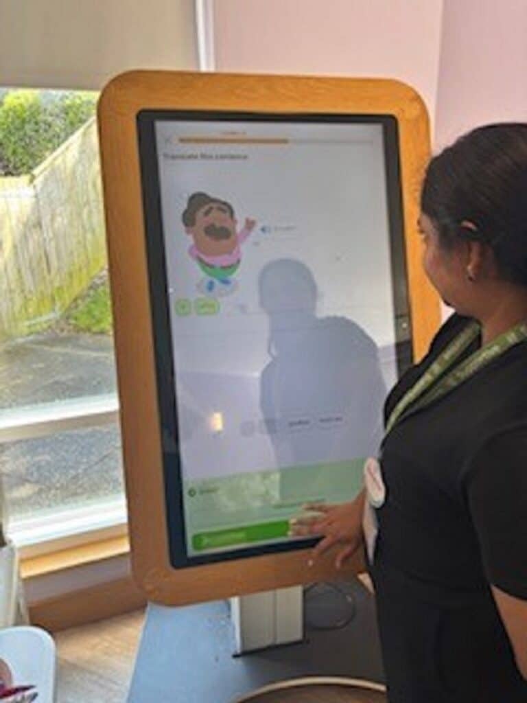Staff member at RMBI Home Scarbrough Court, in Northumberland learning French with Duolingo