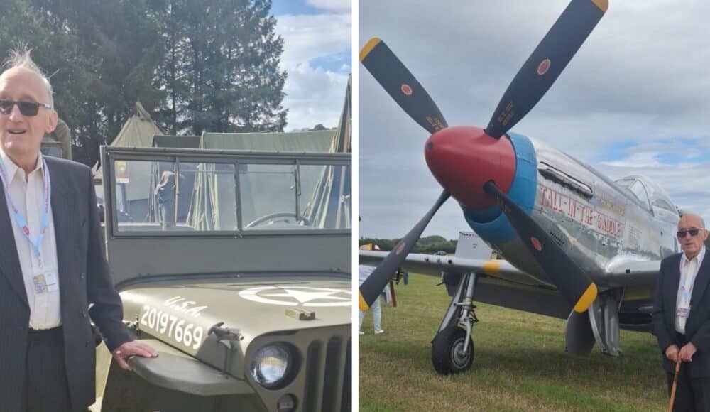 Peter Heys, an RAF veteran and a resident at Devonshire Court attended the Cosby Victory Show, where he watched wartime air show displays, battle re-enactments, vintage military vehicles.