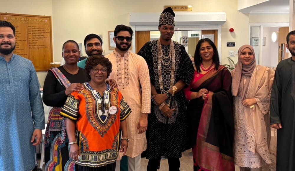 Staff members at Shannon Court proudly wear their traditional clothing to mark the care home’s Heritage Day.